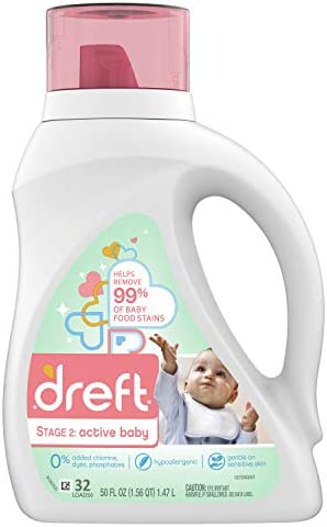 세탁세제 Dreft Stage 1 Newborn HE Baby Laundry Detergent - 50 oz 2 pk