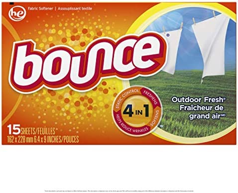 Bounce Outdoor Fresh Scented Fabric Softener Dryer Sheets, 15 Count
