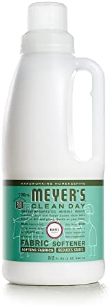 Mrs. Meyers Liquid Fabric Softener, Infused with Essential Oils, Paraben Free, Basil Scent, 32 oz (32 Loads)