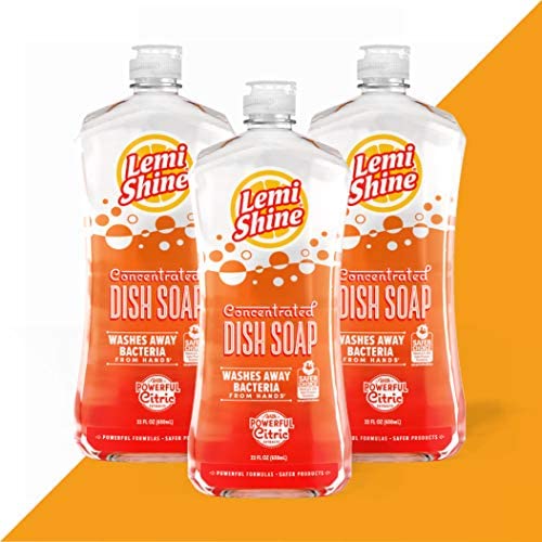 미국 주방세제 Lemi Shine Natural Concentrated 리퀴드 Dish Soap 강력한 Citric Extract That Washes Away Bacteria Fresh Lemon Scent 22 Fluid Ounces팩 3