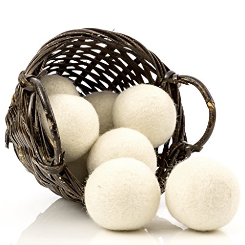 Organic Wool Dryer Balls, 8-Pack u2014 Natural Ecofriendly Fabric Softener u2014 Reusable Dryer Sheets for Infants u2014 Soft and Gentle on Clothes & Skin