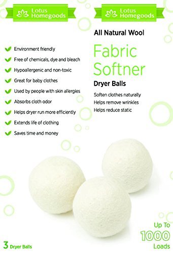 Lotus Wool Dryer Balls - 100% All Natural Fabric Softener. Great for Baby Cloths.