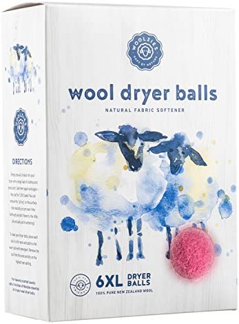 Woolzies Wool Dryer Balls Organic: Our Big Wool Spheres are The Best Fabric Softener | 6-Pack XL Dryer Balls for Laundry is Made with New Zealand Wool-Grey