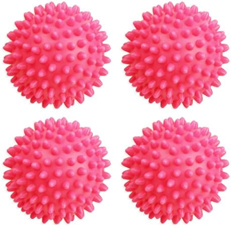 Set of 4 Pink Dryer Balls! Black Duck Brand - Reusable Dryer Balls Replace Fabric Softener! Hypoallergenic and Eco-Friendly! Lowers Drying Time! Naturally Softens and Releases Static Cling!