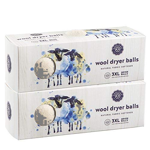 건조기 필수품 드라이어볼 Woolzies- Wool Dryer Balls Natural Fabric Softener 2 Pack