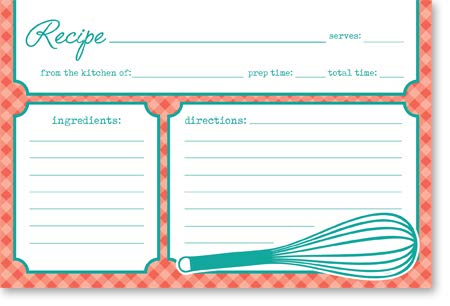 Double Sided Recipe Cards 4x6 50 counts - Card Stock