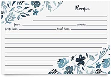Jot & Mark Floral Recipe Cards 4x6 | Double Sided Thick Cardstock, 50 Count (Garden Floral)