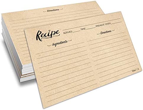 Nuah Prints Double Sided Recipe Cards 4x6 Inch, Set of 50 Thick Cardstock Recipe Cards with Lines, Easy To Write On Smooth Surface, Line Printed, Large Writing Space (Flower Design)