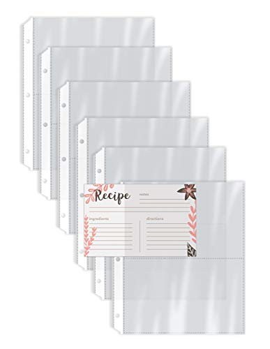브라이덜 샤워 딸 결혼 선물 레시피 카드용 클리어 커버 50장 세트 Recipe Card Page Protectors 50 Count 4 x 6 inch Pockets 2 Per Better Kitchen Products Book Pocket Refill Sheets Side Margin Loading Half-Page 미니 Binder Sheets,