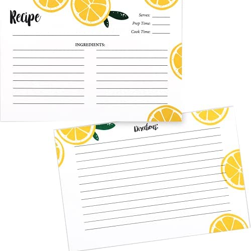 Outshine Premium Recipe Cards 3x5 Inches, Farmhouse Kitchen Design (Set of 50) | No-Smear Double Sided Thick Cardstock | Bulk Blank Recipe Cards | Gift for Mom, Sister, Daughter, Friend