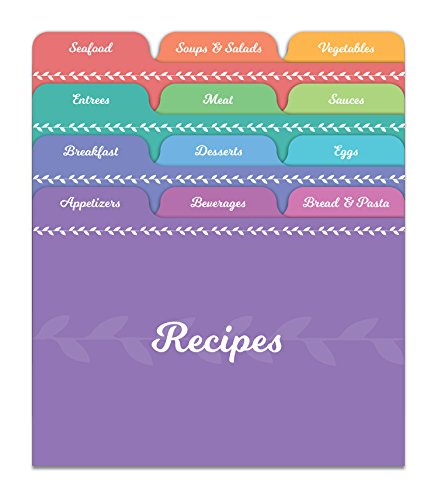 Jot & Mark Recipe Card Dividers | 24 Tabs per Set, Works with 4x6 Inch Cards, Helps Organize Recipe Box (Rainbow)