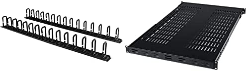 StarTech.com Vertical 0U Server Rack Cable Management w/ D-Ring Hooks - 40U Network Rack Cord Manager Panels - 2x 3ft Wire Organizers (CMVER40UD)