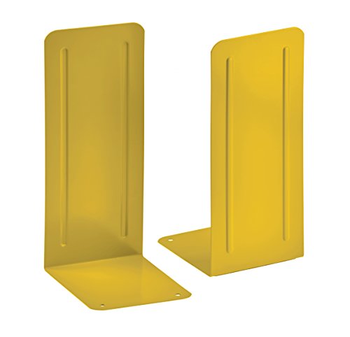 Acrimet Jumbo Premium Metal Bookends 9 (Heavy Duty) (Yellow Color) (1 Pair)
