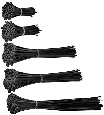 Black Zip Ties (4+8+12 Inch) Heavy Duty Self-Locking Nylon Cable Wires Ties with 40+ Pounds Cord Managemen, Multi-purpose for Indoor and Outdoor House Garage Warehouse Workshop and More (460 Pcs)