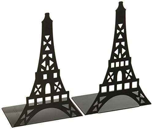 Fasmov Eiffel Tower Nonskid Bookends Art Bookend,1 Pair (Black)