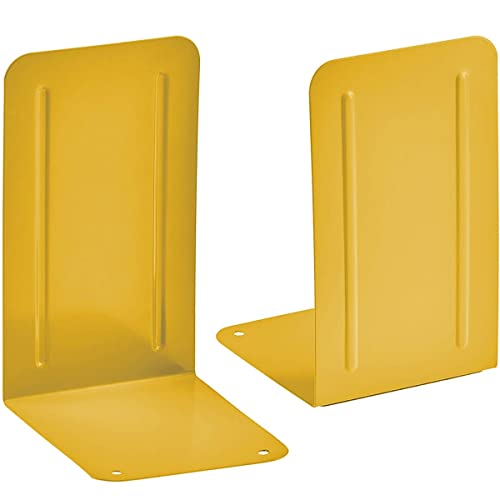 Acrimet Premium Metal Bookends (Heavy Duty) (Yellow Color) (1 Pair)
