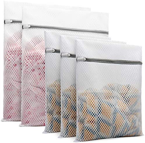 3Pcs Durable Honeycomb Mesh Laundry Bags for Delicates 12 x 16 Inches (3 Medium)