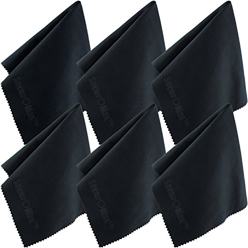 Large Microfiber Cleaning Cloths (12x12 Inch, 6 Pack) for Big TV Screens, Eyeglasses, Camera Lens, Smartphones and Tablets