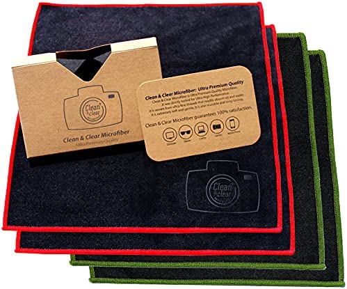 Clean & Clear Microfiber Cleaning Cloth, Extra Large [8 Pack] Ultra Premium Microfiber Cleaning Cloth - Microfiber Cloth for Camera Lens, Glasses, Screens, and All Lens.