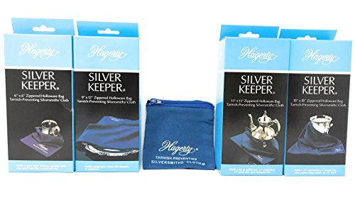 Hagerty Set Of 5 Anti Tarnish Silver Keeper Silversmith Bags With Tips On Silver Storage
