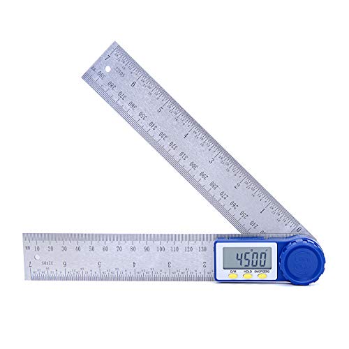 Suncala Digital Angle Finder Protractor with Zeroing and Locking Function, 7-Inch Stainless Steel Angle Finder Ruler