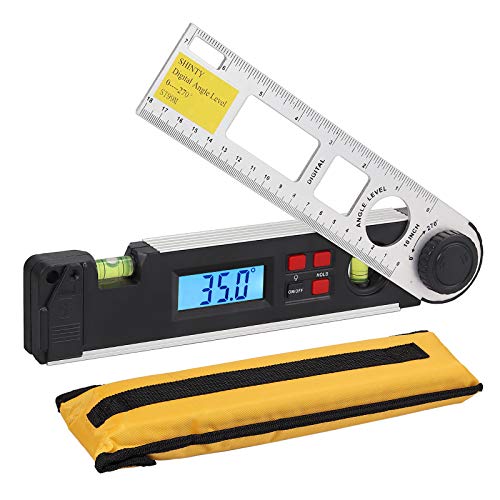 Neoteck 10 inch Digital Angle Finder Protractor 0~270°, Backlight Angle Finder Ruler with Data Hold Function, Horizontal and Vertical Bubble Level