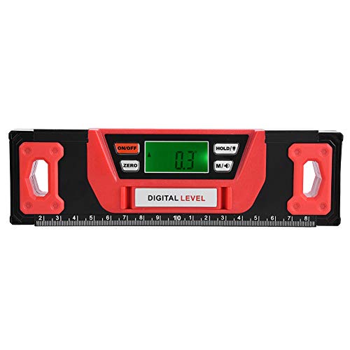 Digital Level Magnetic Angle Finder, 7.87in 4 x 90° Inclinometer with Aluminium Magnetic Base Electronic Level Tool