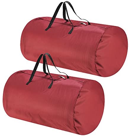 TINY TIM TOTES 83-DT5566 Premium 2-Pack | Canvas Christmas Storage Bags | Extra Large for 9 7.5 Foot Trees | Red