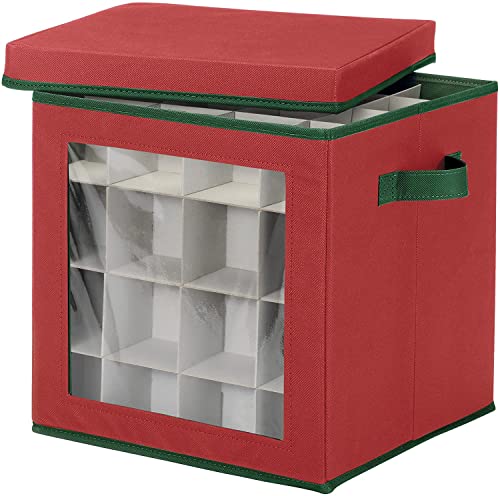 Whitmor 6129-5340 Ornament Storage, 64 compartments, Red