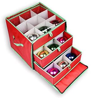 See-Through Christmas Ornament Storage Box for 27 Large Ornaments