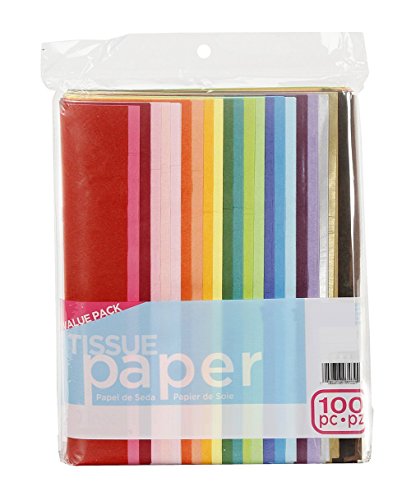 3 pack, Popular - ArtVerse 100-Piece Tissue Paper, 50cm x 70cm, Assorted Colours Pack of 3