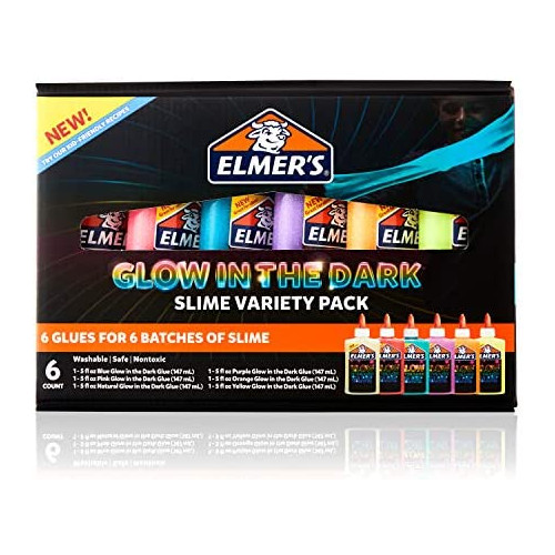 Elmer&#39;s Glow in the Dark 액체 접착제 슬라임 만들기에 최적 세탁 가능 《아소토카라》 각5온스