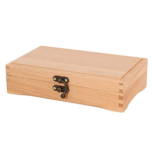 Looneng Wooden Box Hinged Lid 우드 Craft Boxes 아트 Tool Brush Storage