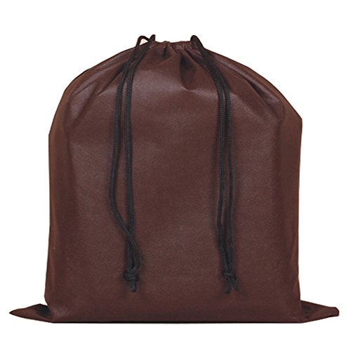 2 Piece Non-woven Breathable Drawstring Pouch Dust Bags for Handbags (Coffee)