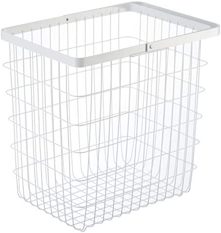 Yamazaki Home Wire Storage Hamper | Steel | Large | Laundry Basket, White