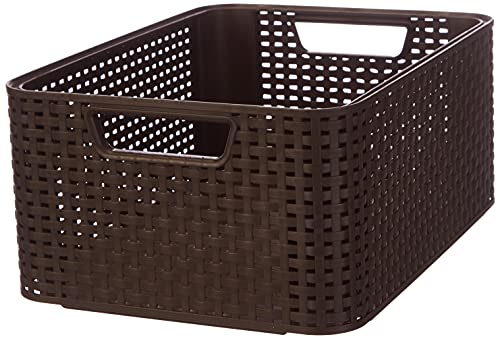 Curver 스타일 M - Storage Boxes & Baskets Basket Brown Rattan Monotone Bathroom Bedroom