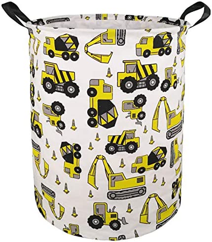 KUNRO Large Sized Storage Basket Waterproof Coating Organizer Bin Laundry Hamper for Nursery Clothes Toys (Giraffe)
