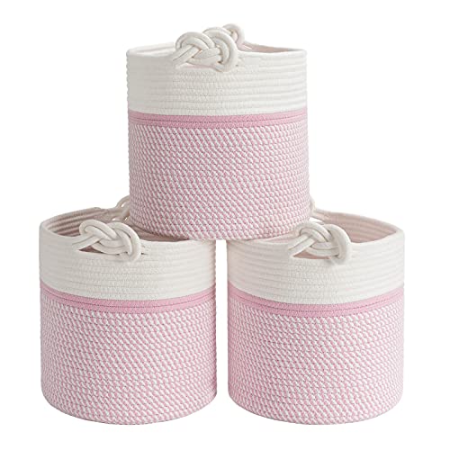Goodpick Cotton Rope Basket Handle Baby Laundry 토이 Storage 블랭킷 Nursery 소프트 Bins-Natural Woven 15 x 14.2