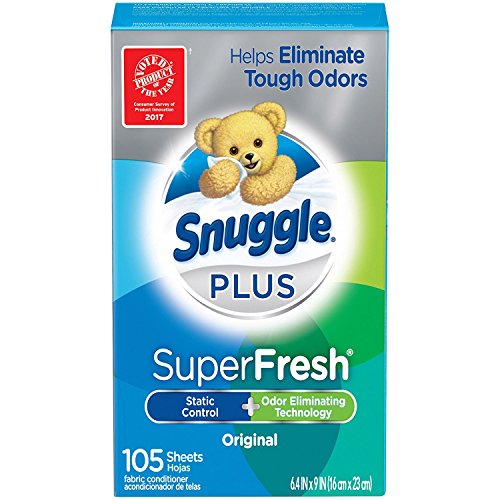 Snuggle Plus Super Fresh Fabric Softener Dryer Sheets Static 컨트롤 Odor Eliminating 테크놀로지 105 Count Packaging May Vary