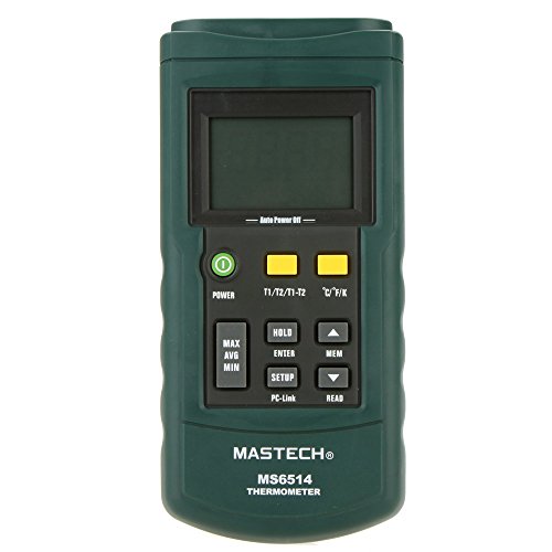 MASTECH MS6514 디지탈 온도계 듀얼 채널 온도 센서 K/J/T/E/R/S/N열전대w/ USB인터페이스용