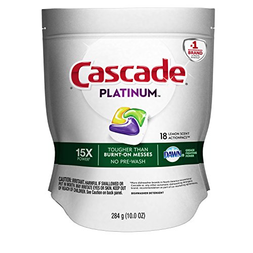 Cascade Platinum ActionPacs Dishwasher Detergent Lemon Scent, 18 ct
