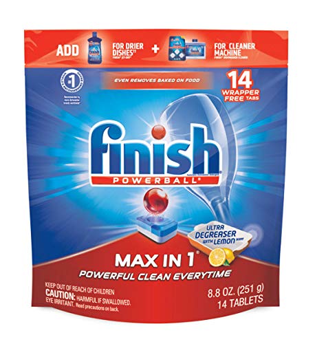 Finish Max in 1 Powerball Wrapper Free Dishwasher Detergent Tablets 80 ea