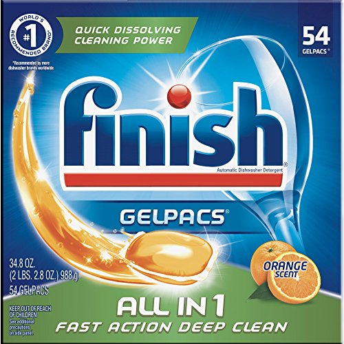 Finish 피니쉬 올인원 겔팩 식기세척기용 세제 오렌지향 54개입