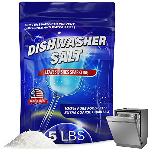 5 LB Dishwasher Salt Water Softener, Made in USA Recommended for Bosche, Miele, Thermador, Whirlpool and more