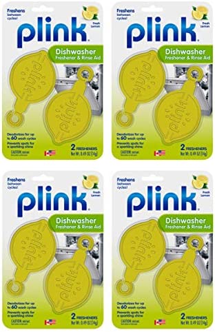 Plink PRA12T Dishwasher Freshener & Rinse Aid, 2 Fresheners, 1 Pack, Yellow
