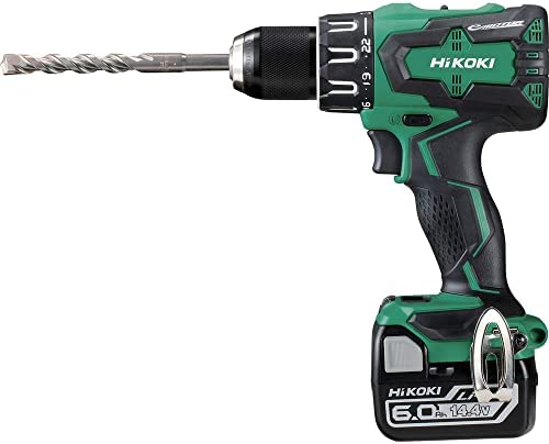 HiKOKI DV14DBSL(2LYPK) Former Hitachi Koki, 14.4 V Cordless Vibration Driver Drill<!-- @ 1 @ --> Rechargeable, 6.0 Ah Lithium Ion Battery<!-- @ 1 @ --> Rapid Charger<!-- @ 1 @ --> Spare Battery<!-- @ 1 @ --> Case Included