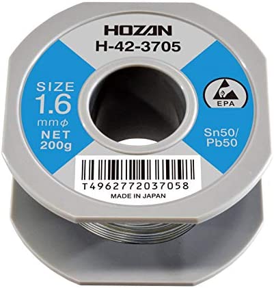 호 더《》(HOZAN) 납땜 주석50% 연50% 중량200g 길이13m 선지름1.6mmΦ H-42-3705