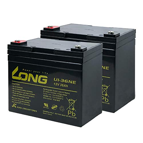 LONG / U1-36NE (Value Set of 2) (Industrial Lead Acid Batteries) SEB35 Compatible Electric Senior Car Welder Solar Power System Compatible Cycle Battery Shield Type MF