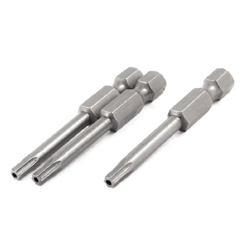 uxcell Screwdriver Bit<!-- @ 1 @ --> T15 Trick Screwdriver<!-- @ 1 @ --> Total Length: 2.0 inches (50 mm)<!-- @ 1 @ --> Magnetic<!-- @ 1 @ --> Magnetic<!-- @ 1 @ --> Silver, 3 Pieces
