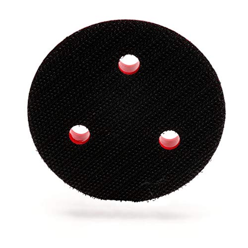 3M(TM) Hookit(TM) Clean Sanding Low Profile Disc Pad 20350, Hook and Loop Attachment, 3 Diameter x 1/2 Thick, 1/4-20 External Thread, 3 Holes<!-- @ 15 @ --> Red (Pack of 1) by 3M